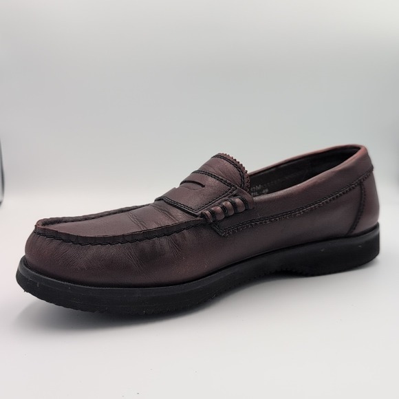 Mens Sz‎ 11 Rockport Vibram Leather Loafers Beef Roll
